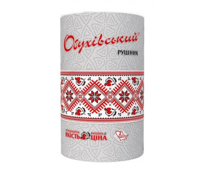Рушник на гільзі двошарові Обухівська 1рул - сірий