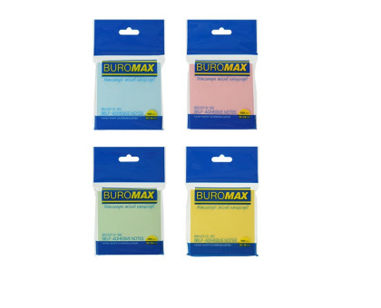 Папір клейкий 76*76мм 100арк BuroMax ВМ.2312-99- асорті